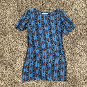 Novella Royale roadie mini dress in blue hudson stripe XS